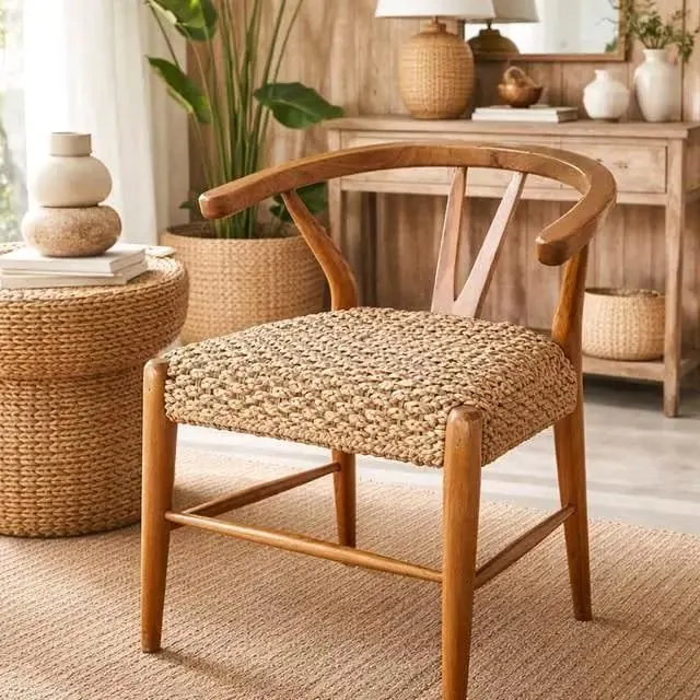 Woven accent chair