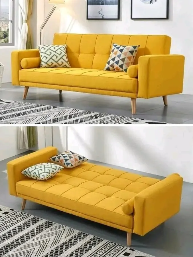 Mustard chaise sofa