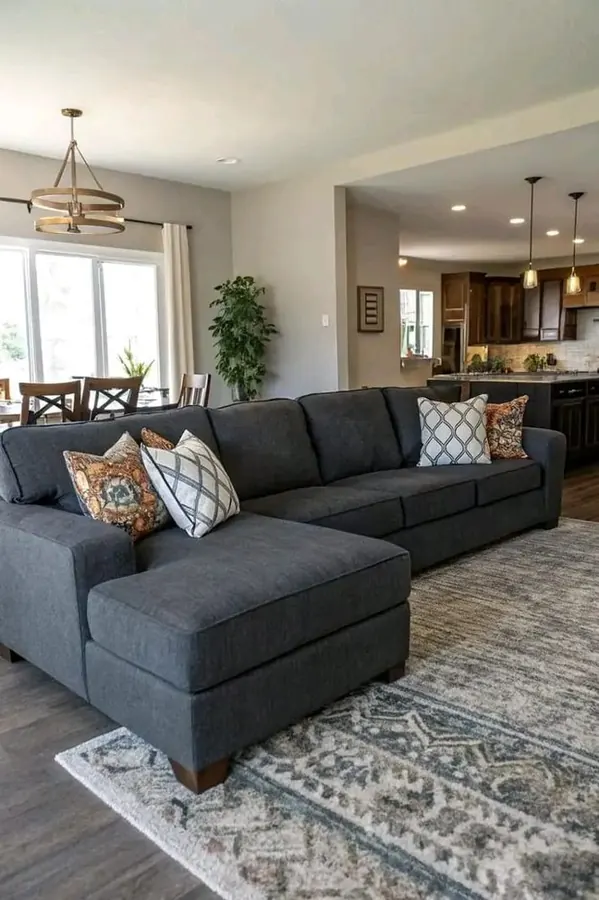 Charcoal corner sofa