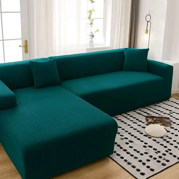 Teal corner sofa