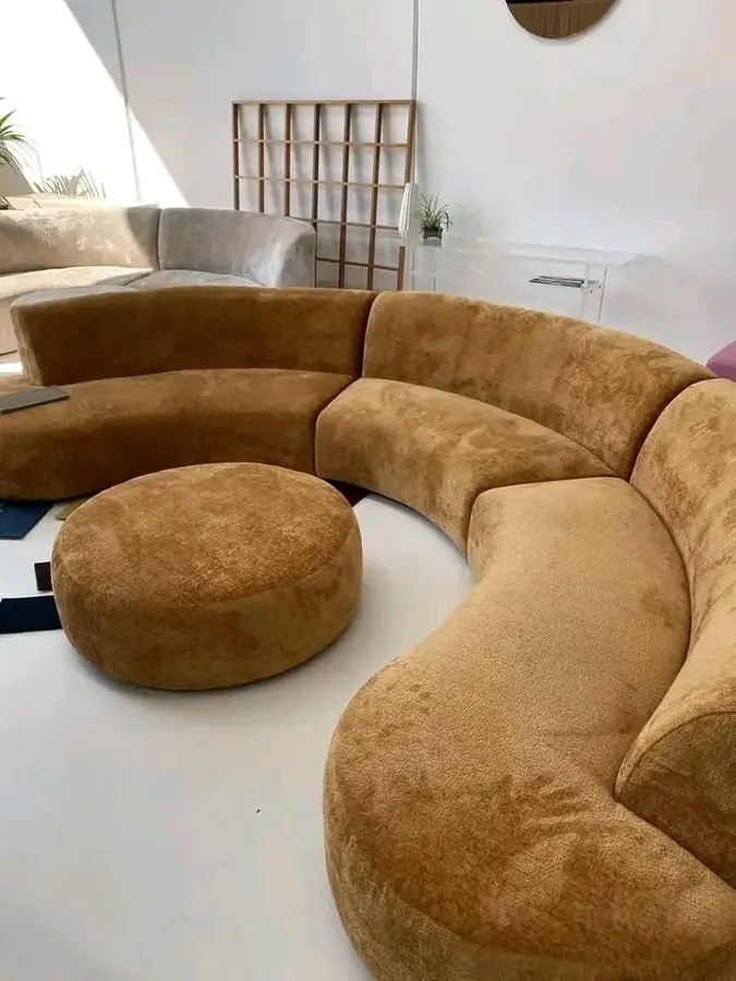 Curved modular sofa