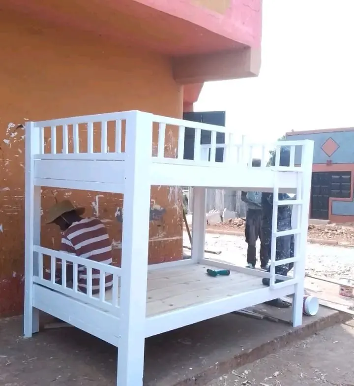 White bunk bed