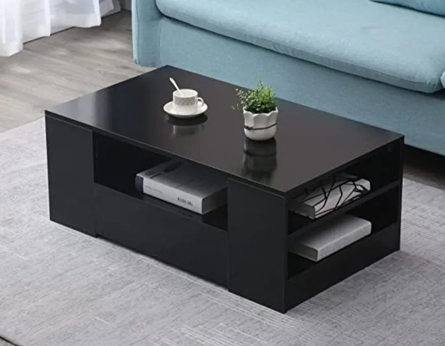 Black storage coffee table